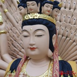 Tượng Thiên Thủ Thiên Nhãn Bồ Tát Gỗ, Sơn Vẽ, Cao 48cm 3 tuong thien thu thien nhan bo tat go son ve vien vang cao 48cm 4