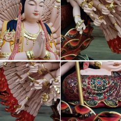 Tượng Thiên Thủ Thiên Nhãn Bồ Tát Gỗ, Sơn Vẽ, Cao 48cm 4 tuong thien thu thien nhan bo tat go son ve vien vang cao 48cm 5