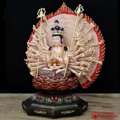 Tượng Thiên Thủ Thiên Nhãn Bồ Tát Gỗ, Sơn Vẽ, Cao 48cm 5 tuong thien thu thien nhan bo tat go son ve vien vang cao 48cm 8