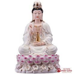 Tượng Phật Bà Quan Âm Sứ Trắng Tọa Đài Sen Hồng Cao 30cm, 35cm, 40cm, 45cm 1 O1CN01YqgKxz2JXS61KC40D 4200579431 0 cib