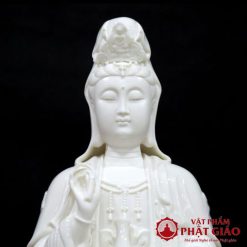 Tuong Quan Am Bo Tat Ngoi Dai Sen Bang Su Trang Cao Cap Cao 40cm 1 510x510 1