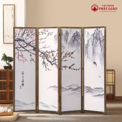Vách Ngăn Phòng Thờ Gỗ, Khung Tranh Thủy Mặc, 50x180cm 2 vach ngan phong tho go khung tranh thuy mac 50x180cm 2