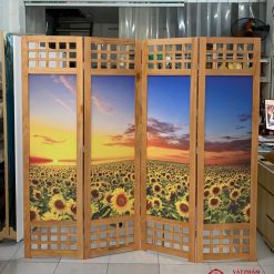 vach ngan phong tho khung go tranh hoa huong duong 50x180cm 1