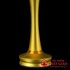 Đôi Đèn 1 Bông Hoa Sen Nở Thủy Lưu Ly Thân Vàng, Cao 36cm, 42cm 3 6
