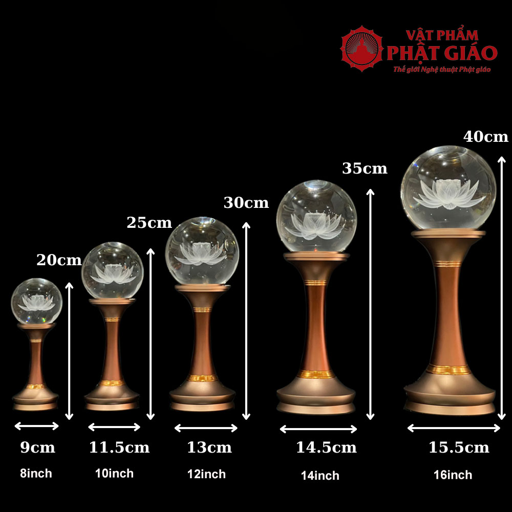 Đôi Đèn Cầu Hoa Sen Pha Lê Thân Đồng Chân Nâu, Cao 20-40cm 16 doi den cau hoa sen pha le than dong chan nau cao 20 40cm 10