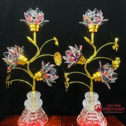 Đèn Pha Lê Hoa Sen Ba Bông, Cao 45cm 1 1 20