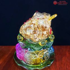 Cóc Ngậm Tiền Thủy Tinh Tài Lộc Cao 13cm 1 1 23