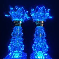 Đèn Hoa Sen Pha Lê, Nấc Vàng, Chim Công 2 Nấc, Cao 24cm 2 11