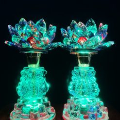 Đèn Hoa Sen Pha Lê Nấc Vàng, Chim Công 1 Nấc 18cm 10 11 4