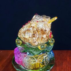 Cóc Ngậm Tiền Thủy Tinh Tài Lộc Cao 13cm 2 2 24