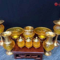 Bộ Đồ Thờ Nhựa Đèn Cao 30cm 9 2 56