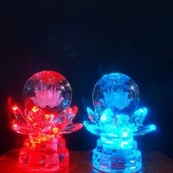 Đèn Quả Cầu Hoa Sen Thân Hoa Sen Pha Lê 11cm 3 3 15