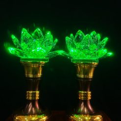 Đèn Pha Lê Hoa Sen Thân Hợp Kim, Cao 24cm 3 3 19