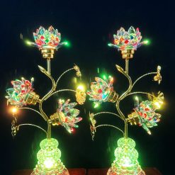 Đèn Pha Lê Hoa Sen Ba Bông, Cao 45cm 3 3 20