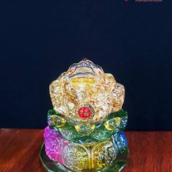 Cóc Ngậm Tiền Thủy Tinh Tài Lộc Cao 13cm 3 3 23