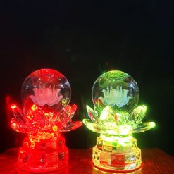 Đèn Quả Cầu Hoa Sen Thân Hoa Sen Pha Lê 11cm 4 4 16
