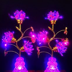 Đèn Pha Lê Hoa Sen Ba Bông, Cao 45cm 4 4 28