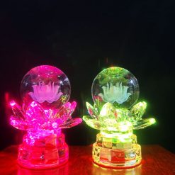 Đèn Quả Cầu Hoa Sen Thân Hoa Sen Pha Lê 11cm 5 5 11