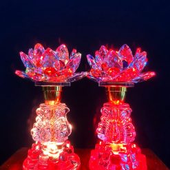 Đèn Hoa Sen Pha Lê Nấc Vàng, Chim Công 1 Nấc 18cm 5 5 13