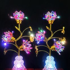 Đèn Pha Lê Hoa Sen Ba Bông, Cao 45cm 5 5 20