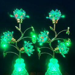 Đèn Pha Lê Hoa Sen Ba Bông, Cao 45cm 6 6 15