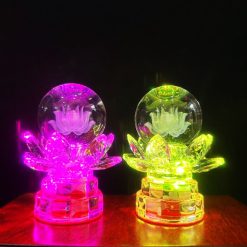 Đèn Quả Cầu Hoa Sen Thân Hoa Sen Pha Lê 11cm 6 7 10