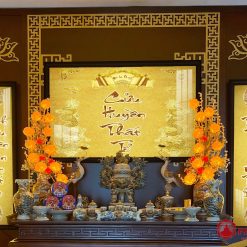 Liễn Thờ Cửu Huyền Thất Tổ In Họa Tiết Trúc Chỉ TC465 2 Bao hanh 01