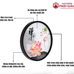 Tranh Đèn Hiện Đại In Tròn Họa Tiết Sen Cá Chuồn Chuồn HD384 4 Chat luong khung tranh 01 6