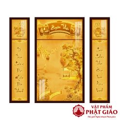Liễn Thờ Cửu Huyền Thất Tổ In Họa Tiết Trúc Chỉ TC465 1 Tranh Truc Chi In Hoa Tiet Cuu Huyen That To Decornow TC465
