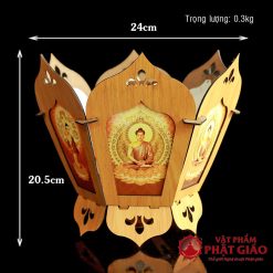 long den go hinh duc phat ngu hoa sen size 24cm 34cm 3
