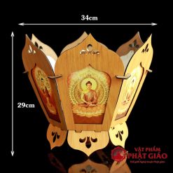 long den go hinh duc phat ngu hoa sen size 24cm 34cm 4