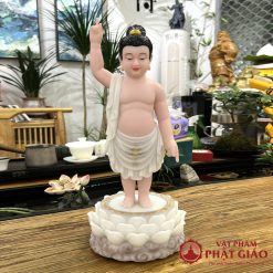 tuong phat dan sanh y trang da hong bang bot da son mau ve cao 40cm 48cm 4