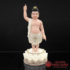 tuong phat dan sanh y trang da hong bang bot da son mau ve cao 40cm 48cm 5