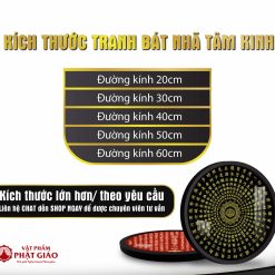 Tranh Đèn Hào Quang Bát Nhã Tâm Kinh In Tròn Họa Tiết Cá Chép Trời TC474 4 Kich thuoc tranh tron 01