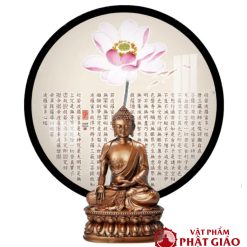 Tranh Đèn Bát Nhã Tâm Kinh In Tròn Họa Tiết Hoa Sen Nền Trắng TC367 1 TC367 1