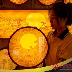 Tranh Trúc Chỉ In Tròn Họa Tiết Mandala Sen TC21 3 2 9