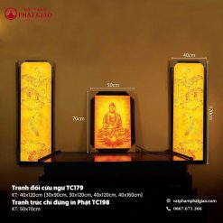 Tranh Trúc Chỉ In Đối Họa Tiết Sen Trăng TC444 3 28 2