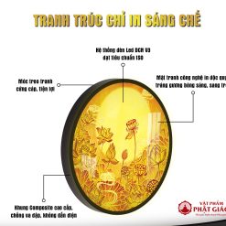 Tranh Trúc Chỉ In Tròn Họa Tiết Mandala Sen TC21 7 6 1