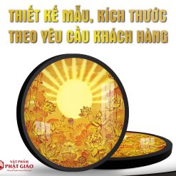 Tranh Trúc Chỉ In Tròn Họa Tiết Mandala Sen TC21 8 7 1