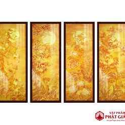 Tranh Trúc Chỉ In Đứng Bộ Tứ Quý Tùng Cúc Trúc Mai TC261 1 TC261 2