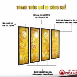 Tranh Trúc Chỉ In Đứng Bộ Tứ Quý Tùng Cúc Trúc Mai TC261 3 TC261 3