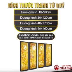 Tranh Trúc Chỉ In Đứng Bộ Tứ Quý Tùng Cúc Trúc Mai TC261 4 TC261 4
