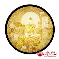 Tranh Trúc Chỉ In Tròn Chữ Phật Tiếng Hán Họa Tiết Sen Trời TC287 1 TC270