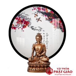 Tranh Đèn Hiện Đại In Tròn Họa Tiết Phật Mẫu Chuẩn Đề Vương Bồ Tát TC471 1 TC471 1