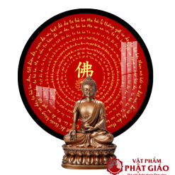 Tranh Đèn Hiện Đại In Tròn Chi Tiết Kinh Chú Đại Bi TC476 1 TC476 1