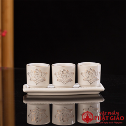 bo chen nuoc tho gom trang hoa sen vien vang bo 3 chen 5 chen vat pham phat giao la boi 2