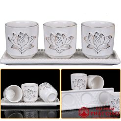 bo chen nuoc tho gom trang hoa sen vien vang bo 3 chen 5 chen vat pham phat giao la boi 6