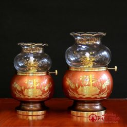 den dau hoa sen chu phat bang dong mau do cao 16 5cm 20cm 1 1