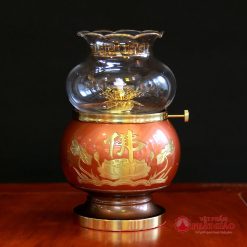 den dau hoa sen chu phat bang dong mau do cao 16 5cm 20cm 1