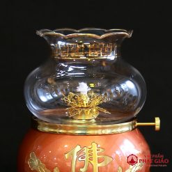 den dau hoa sen chu phat bang dong mau do cao 16 5cm 20cm 2